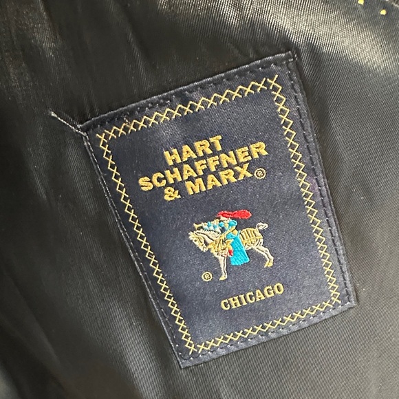 Hart Schaffner Marx Chicago Classic Fit Flat Front Navy Sports Coat Big & Tall - Picture 2 of 4